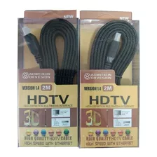 Kit 2 Cabos Hdmi 2 M Hdtv 3d