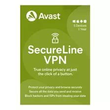 Vpn Avast Secureline Vpn 2024 - 5 Dispositivos - 1 Año