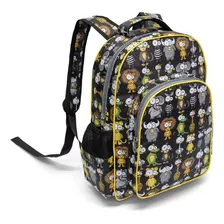 Mochila Infantil Ls Mo4139 Preta Com Estampa Animais