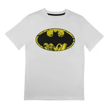 Polera Niño Batman Painted Blanco Dc Comics