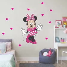 Vinilo Decorativo Minnie Corazones + Nombre