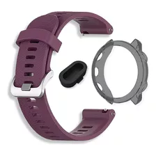 Kit Pulseira + Capa + Plug Para Garmin Forerunner 55