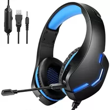 Auriculares Gamer Microfono J10 Pc Ps4 Luz Azul Headset