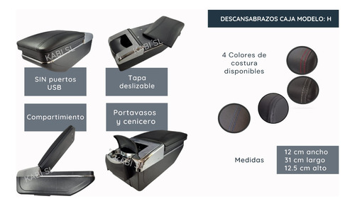 Descansabrazos Para Citroen C1 Austero Sin Puertos Usb Foto 8