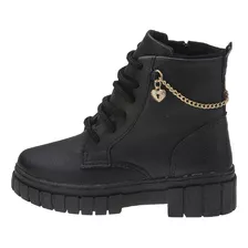 Botas Coturno Infantil Menina Tratorado Corrente Feminino