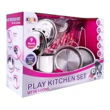 Set De Cocina De Acero Inoxidable 9 Piezas Kids House