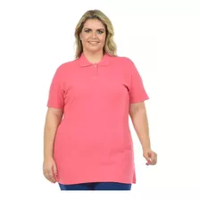 Kit 4 Camisas Polo Piquet Feminina Plus Size Fenomenal