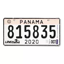 Placa De Carro Do Panama Em Metal Com Relevo - Original