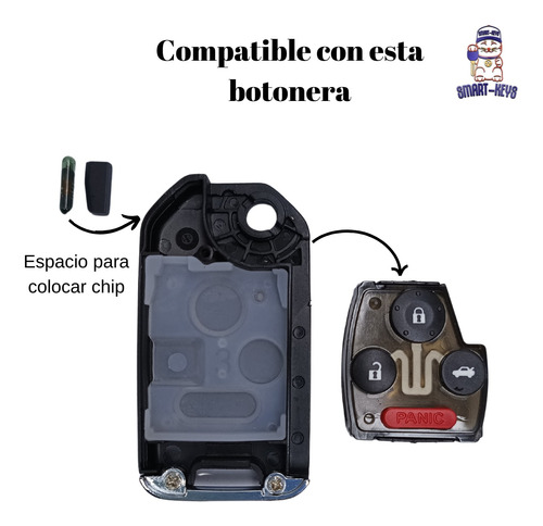 Carcasa Llave Honda Accord 2003 - 2013 Civic 2006 - 2012 Cro Foto 4