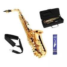 Sax Alto Vogga Vsas 701n Dourado Estojo Correia Acolch Palhe