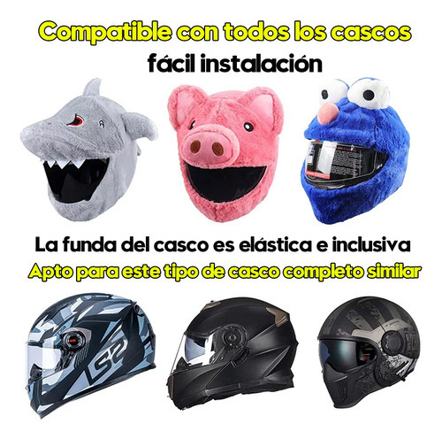 Funda Protectora Casco Motocicleta Felpa De Dibujos Animados Foto 6