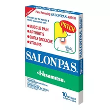 Salonpas Com 10 Adesivos 6.5cmx4.2cm Original Japao