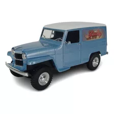 Miniatura Carro Ford Rural Wilys Furgao 1955 Azul 1:18 Lucky