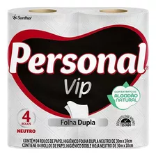 Papel Higiênico Personal Vip Folha Dupla 4 Unidades 30m