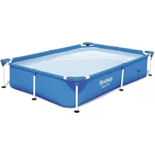 Alberca Estructural Rectangular Bestway 56401 Con Capacidad De 1200 Litros De 2.21m De Largo X 1.5m De Ancho De 221cm De Diámetro Azul