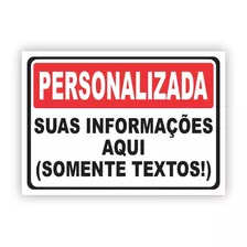 Placa Informação Personalizada 30 X 40 Pvc 3mm Somente Texto