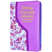 Bíblia Da Mulher Evangelica Letra Grande Gigante Com Harpa Luxo Índice Ziper