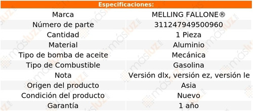 1-bomba Aceite Toyota Tercel 4 Cil 1.5l 87/93 Foto 2