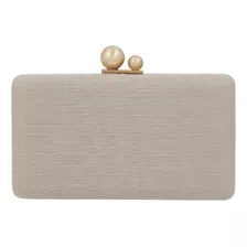 Bolsa De Festa Clutch Linho Carteira De Mão Com Alça Feminin Cor Palha