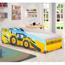 Mini Cama Tratorzinho Yellow Com Colchão