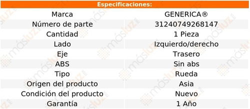 Maza Rueda Izq/der Tra S/abs Nissan Tiida 06/18 Generica Foto 2