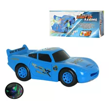 Brinquedo Infantil Carrinho Com Luzes E Som Lança Discos Cor Azul