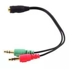 Splitter Stereo 3.5 Mm 2 M A 1 H. Audifono Y Microfono 