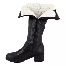 Bota Feminina Neve 100% Lã Pelo Inverno Salto Alto Imp M3103