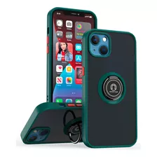 Funda Case Para iPhone 14 Pro Ahumado + Anillo Verde Bosque