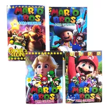 Pack 4 Libros Colorear Pintar Super Mario Bros