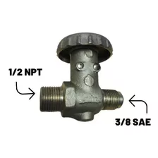 Llave De Paso 3/8 Sae X 1/2 Npt Gas Domestico Congrif Bronce