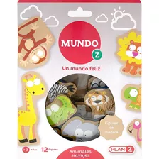 Muñecos Madera 12 Animales Salvajes Juegos Didacticos Niños