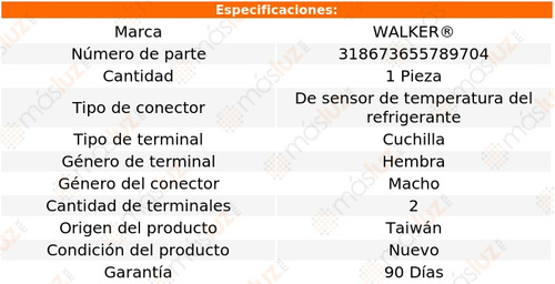 1- Conector Sensor Cts H1 8 Cil 6.5l 2002/2004 Walker Foto 6