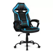 Silla Drift Dr50 Gamer Negra Y Azul Cuero Sintético