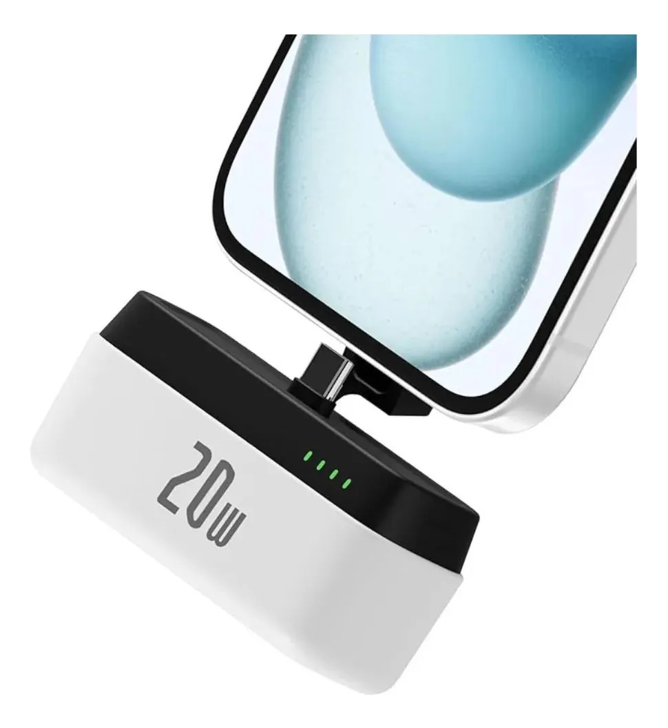 Power Bank 5000mah Pd 20w Cargador Portátil Mini Carga Rápid Blanco