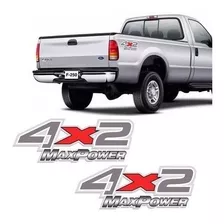 Par De Adesivos 4x2 Max Power Ford F-250 Emblema Lateral