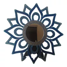 Mandala Azul Com Espelho 