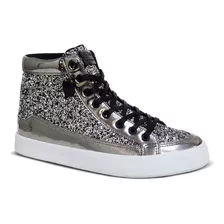 Tênis Pit Bull Fem Cano Alto Glitter Metal Ref 33863