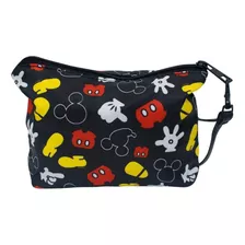 Necessaire Preto Partes Corpo Mickey Mouse Disney Cor Preto