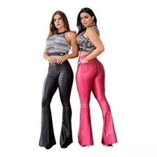 Calça Flaire Tecido Disco Maryland Detalhe Camadas Modela