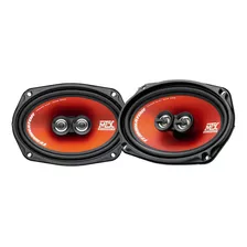 Bocinas 6x9 Triaxiales 3 Vias 320 Watts Mtx Terminator Tr69c Color Negro Con Rojo