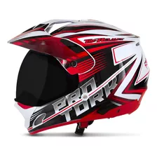 Capacete Cross Viseira Fumê Pro Tork Th1 Adventure Branco