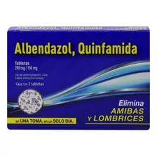 Alendazol, Quinfamida, Tabletas 200mg/150mg Caja Con Dos Tab