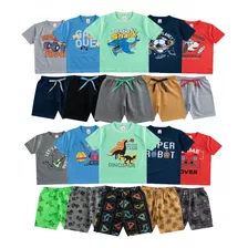 10 Camisas + 10 Shorts Infantil Menino