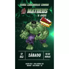 Convite Digital Hulk Animado Para Whatsapp