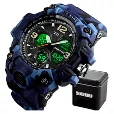 Relógio Masculino Skmei 1155b Esporte Militar Digital Azul