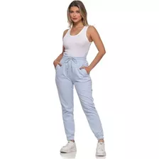 Calça Jogger Cintura Alta Elastic Moletom Feminina