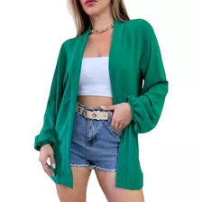 Cardigam Kimono Blazer Saída De Praia Duna Camisa Luxo Moda