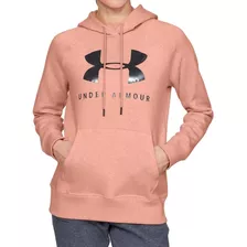 Moletom Under Armour Rival Fleece Canguru Rosa Feminino