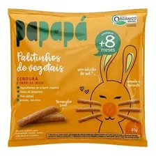 Palitinhos De Vegetais Infantil Org Cenoura Papapá 20g